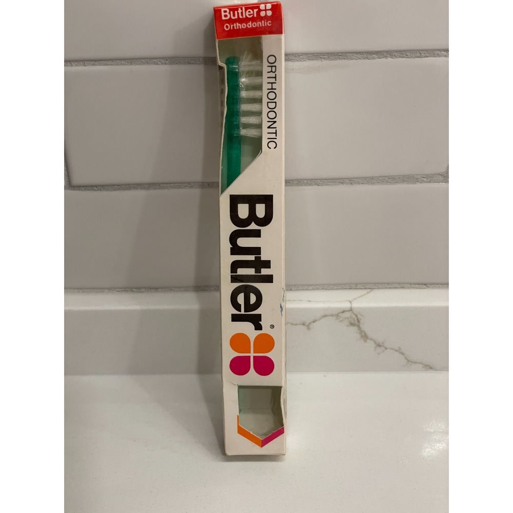 Vintage Butler Orthodontic Toothbrush Medium Depressed Center‎ New Old Stock